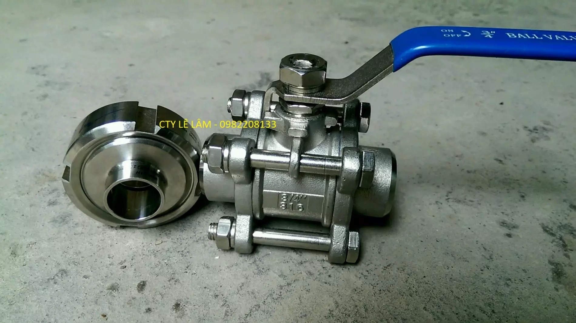 van bi inox kết nối hàn