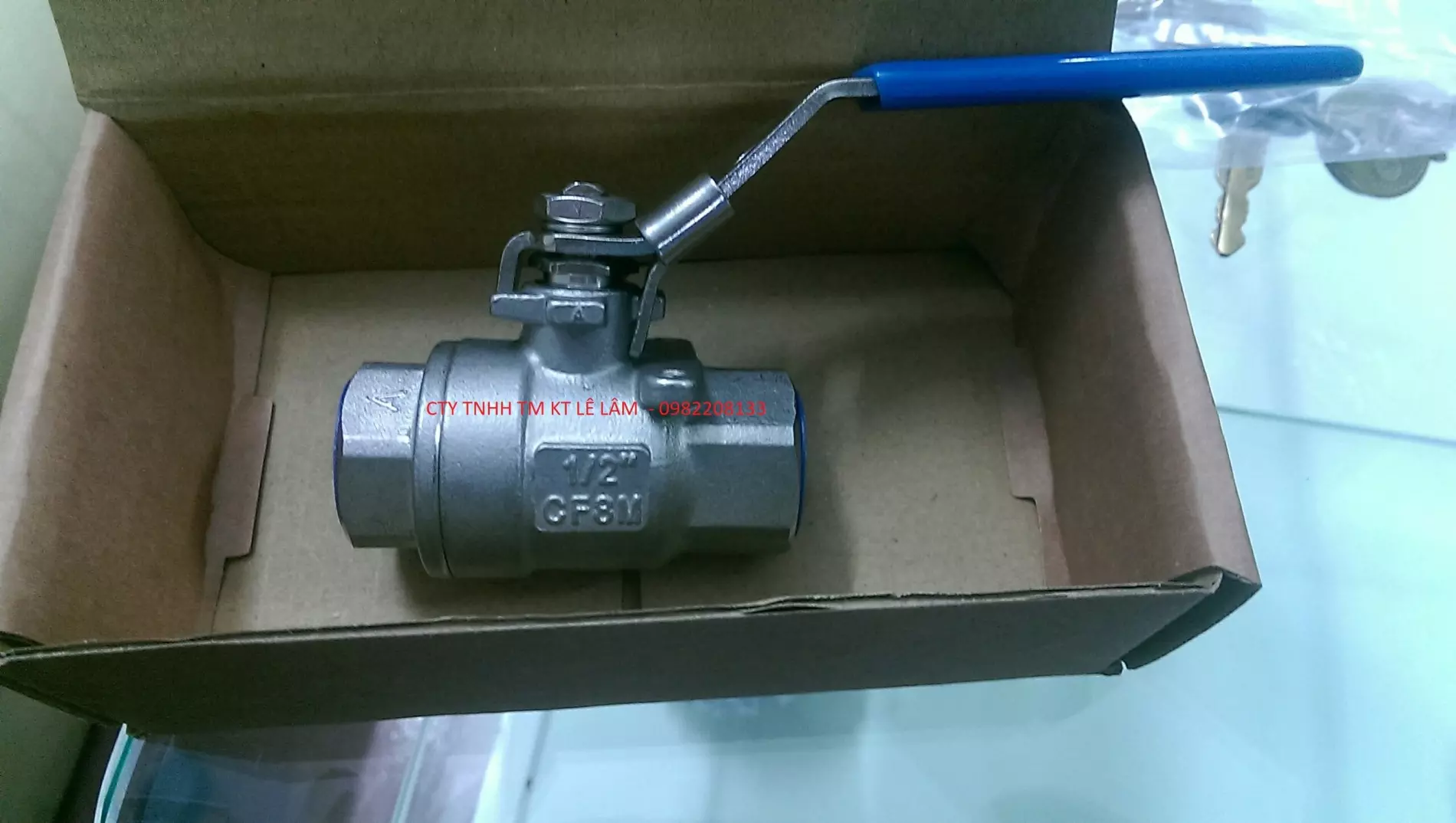 van bi 2 thân inox 316 lắp ren hàn quốc